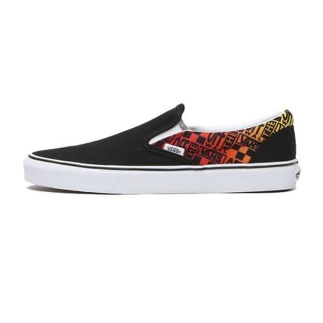 Giày Vans Classic Slip-On Logo Flame Black/ True White - VN0A4U382N5