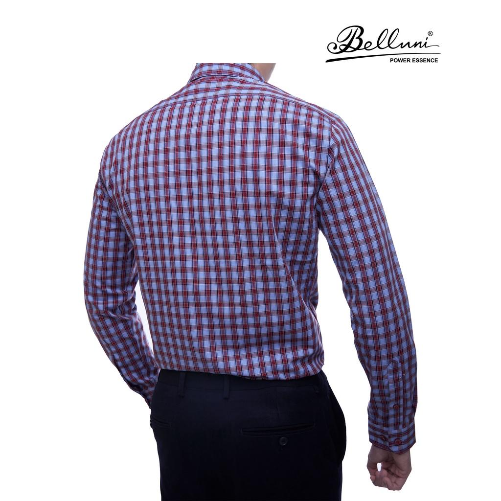 Áo sơ mi nam SlimFit tay dài cao cấp BELLUNI sợi tre chống nhăn kẻ ô sang trọng - ADS.BPS.BE.156.R2