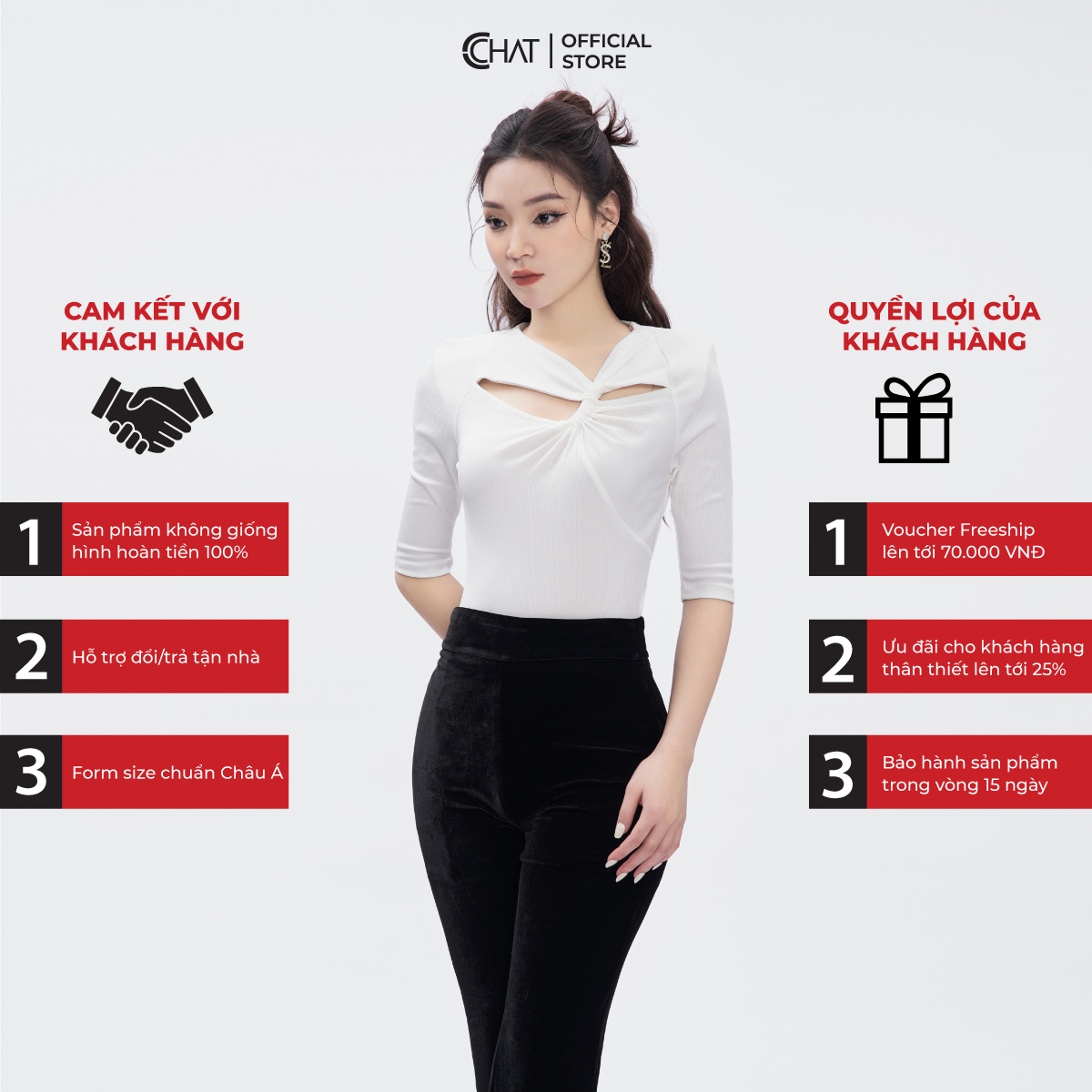 Quần Ống Rộng CCHAT Dáng Loe Xẻ Bên Chất Nhung Mềm Mịn 53QDN2006ET