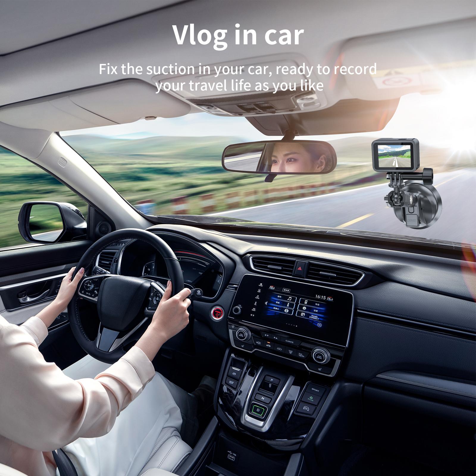 Máy ảnh hành động điện thoại Telesin Car Cup Descent 360 có thể điều chỉnh 1/4 Bộ chuyển đổi tiêu chuẩn cho GoPro Insta360 DJI Action SMART Điện thoại
