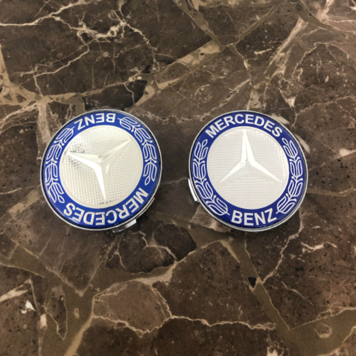 01 chiếc Logo chụp mâm, ốp lazang bánh xe ô tô Mercedes Benz cao cấp đường kính 75mm mã MBZ75