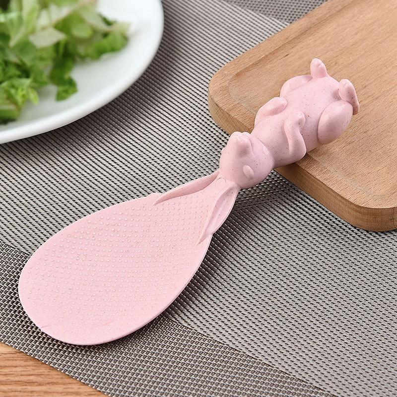Muôi Xới Cơm Đế Hình Thỏ Dễ Thương Chất Liệu Nhựa An Toàn