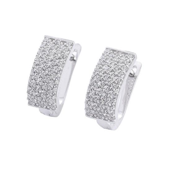 Bông Tai Nữ Bạc 925 Danny Jewelry Xi Bạch Kim Đính đá CZ NI4GZ020