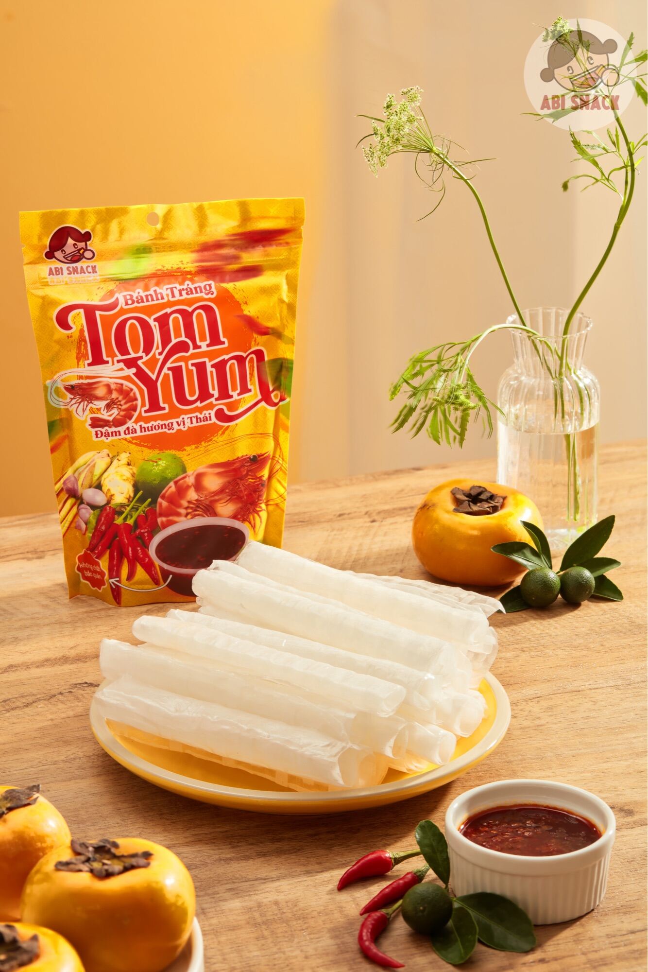 Bánh Tráng Sốt Tomyum Đậm Đà Hương Vị Thái ABI SNACK