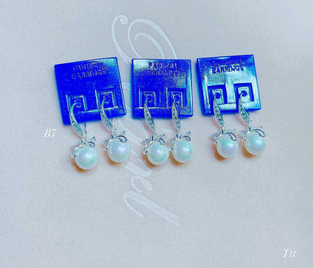 Bông tai bạc móc trai chất liệu bạc s925 MS06g