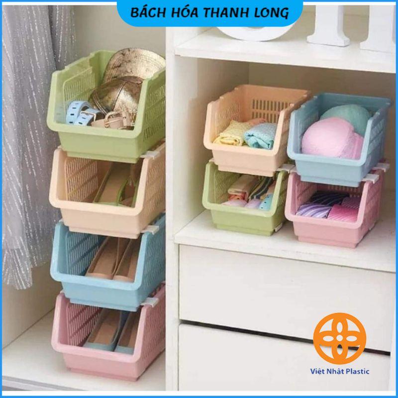 Kệ Xếp Tầng Đa Năng Việt Nhật Đựng Đồ Tiết Kiệm Không Gian Chất Liệu Nhựa Bền Đẹp