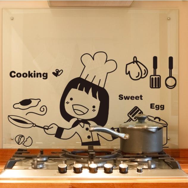 Decal trang trí tường - Cô gái bếp trưởng