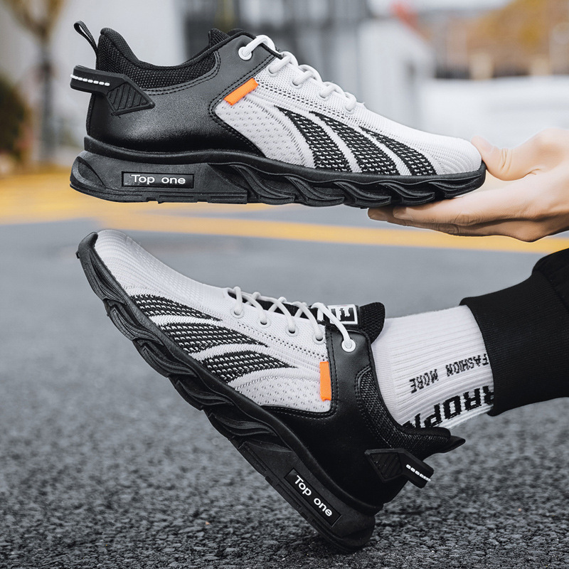 Giày Thể Thao Nam GEMI - Giày Sneaker Màu Đen - Đen Trắng, Giày Thể Thao Đế Êm , Vải Thoáng, Khử Mùi Hôi Chân- G5035