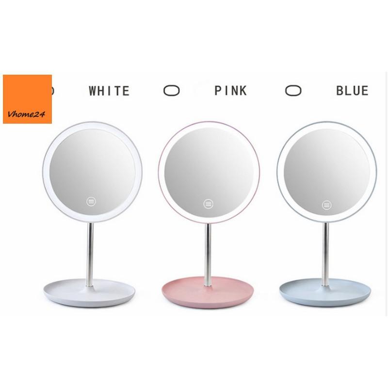 GƯƠNG TRANG ĐIỂM ĐỂ BÀN LED DÁNG TRÒN CHÂN CAO GTD150