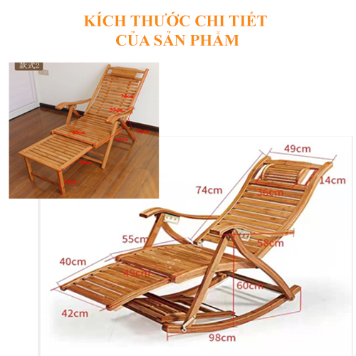 Ghế Bập Bênh Tre Thư Giãn Cao Cấp Có Massage Chân