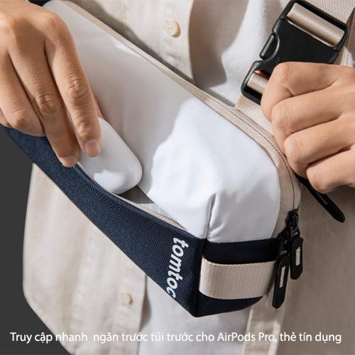 TÚI ĐEO CHÉO TOMTOC LIGHTWEIGHT SLING BAG INKY BLUE chống nước với độ bền cao - hàng chính hãng
