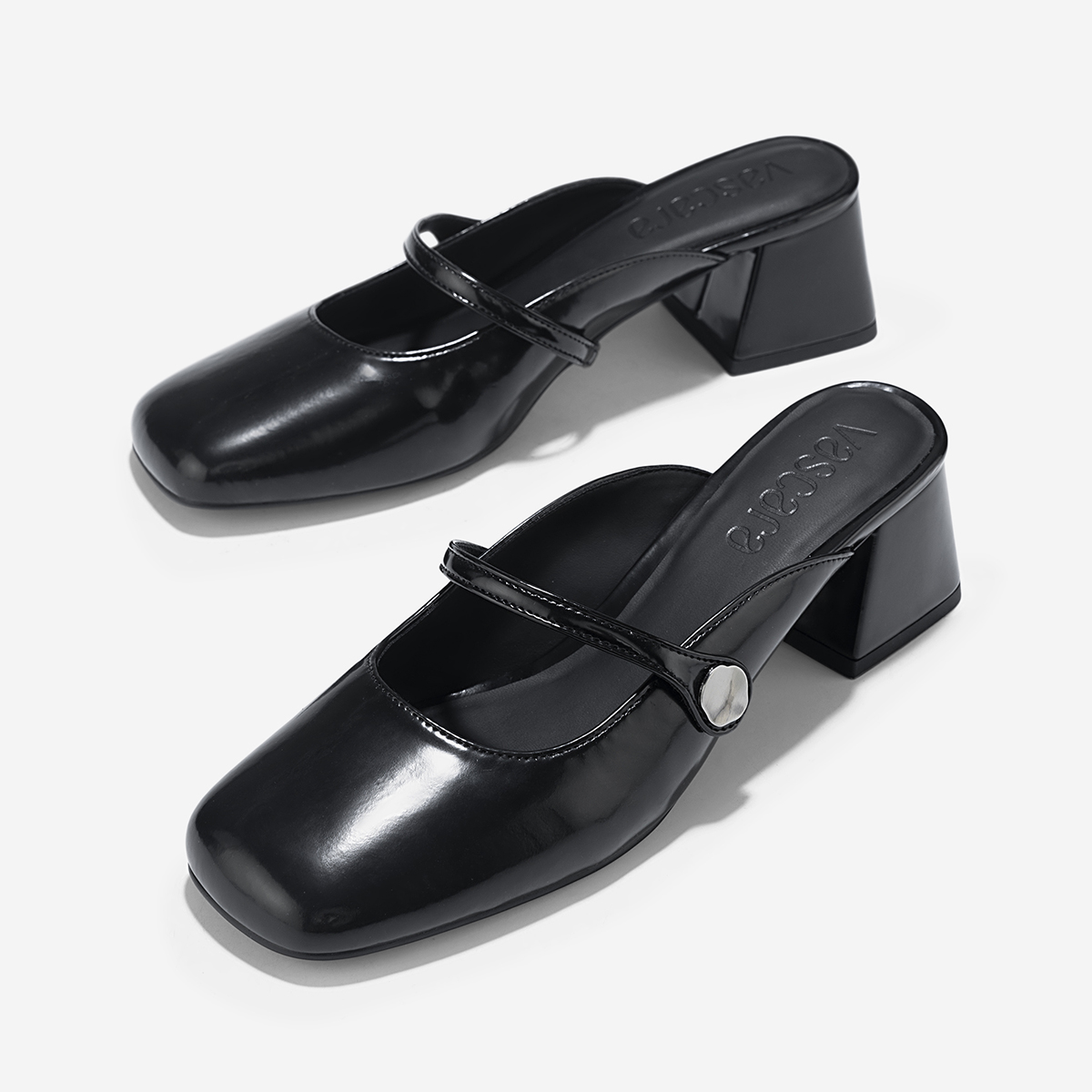 Guốc Mule Mary Janes Nhấn Khóa Trang Trí - GNN 0212