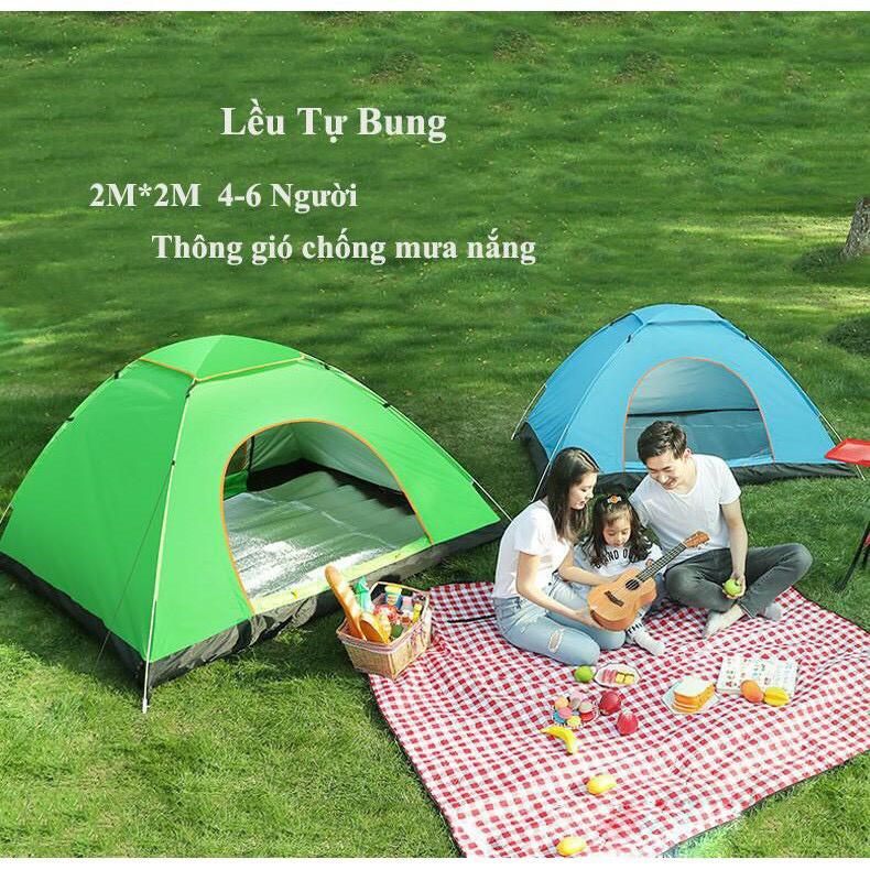 lều tự bung gia đình, lều bung 4-6 người, lều bung 2x2m siêu rẻ siêu to, siêu thoáng chống mưa nắng cực tốt