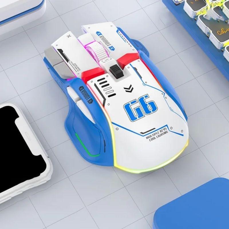 Chuột gaming máy tính có dây TEKKIN G6 GUNDAM 12800 DPI có app có 6 nút - hàng nhập khẩu