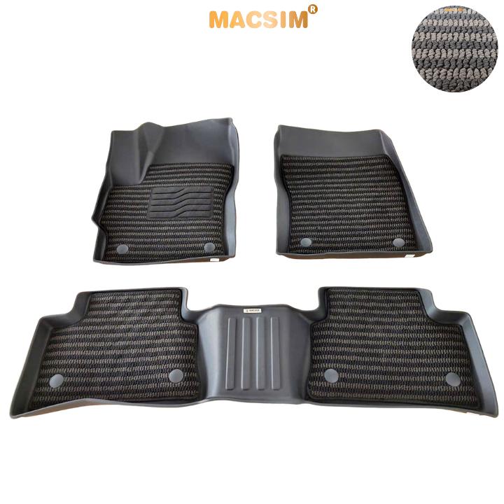 Thảm Lót Sàn 2 Lớp TPE Macsim Toyota Cross Chuẩn Form, Bền, Không Mùi (sd3 xám đen ct)