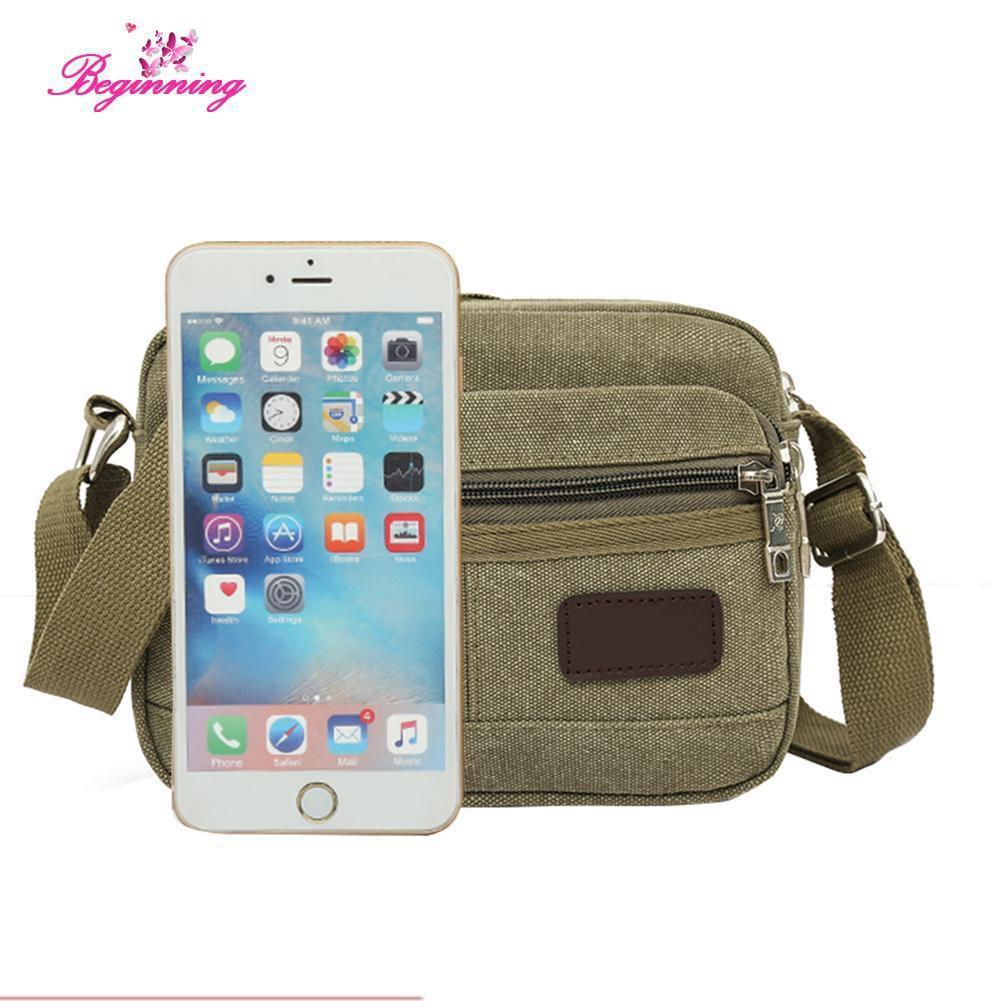 Túi canvas mini đeo chéo nhiều ngăn cho nam 208089