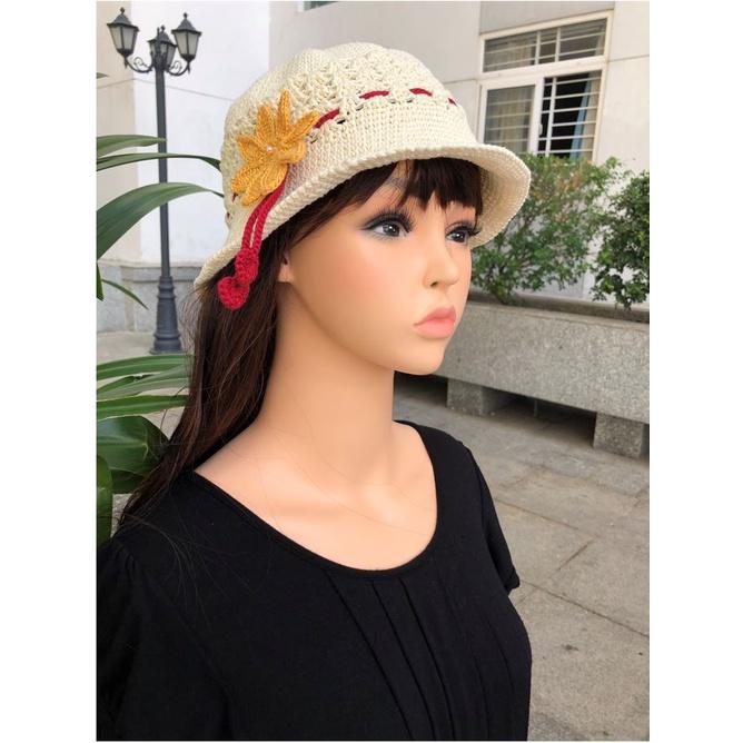 Nón mũ len đan móc thời trang thủ công - Crochet Knit Bucket Hat