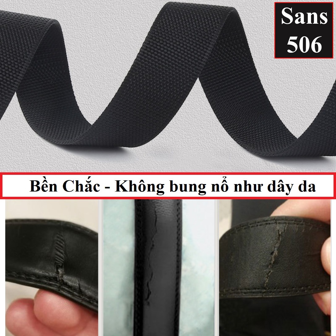 Dây lưng nam nữ unisex Sans506 nịt vải dù bố canvas siêu bền chắc bảo hộ lao động du lịch thể thao bộ đội thợ mỏ