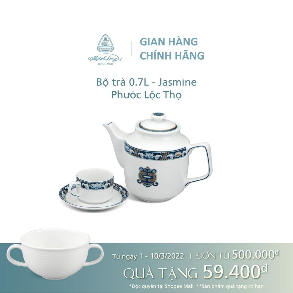 Bộ trà cao cấp Minh Long 0.7 L - Jasmine - Phước Lộc Thọ