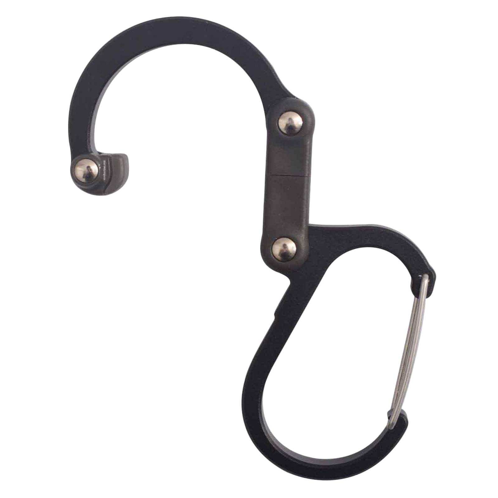Carabiner Clip and Hook for Travel Backpack Handbag Holder Hanger Black