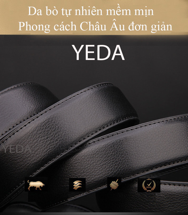 Thắt lưng nam dây nịt nam da bò thật khóa tự động Mã GZA-101.CLG