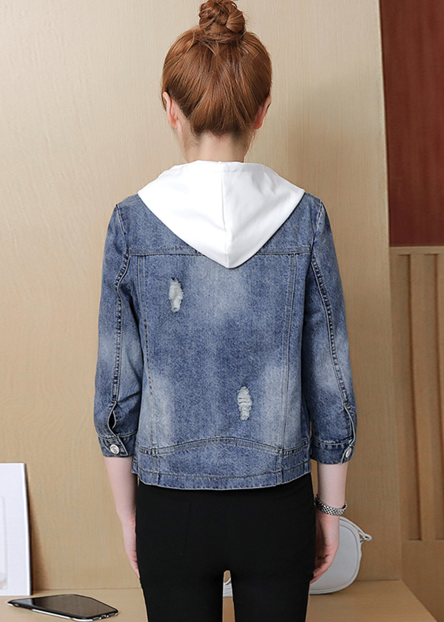 Áo khoác jean nữ phối nón