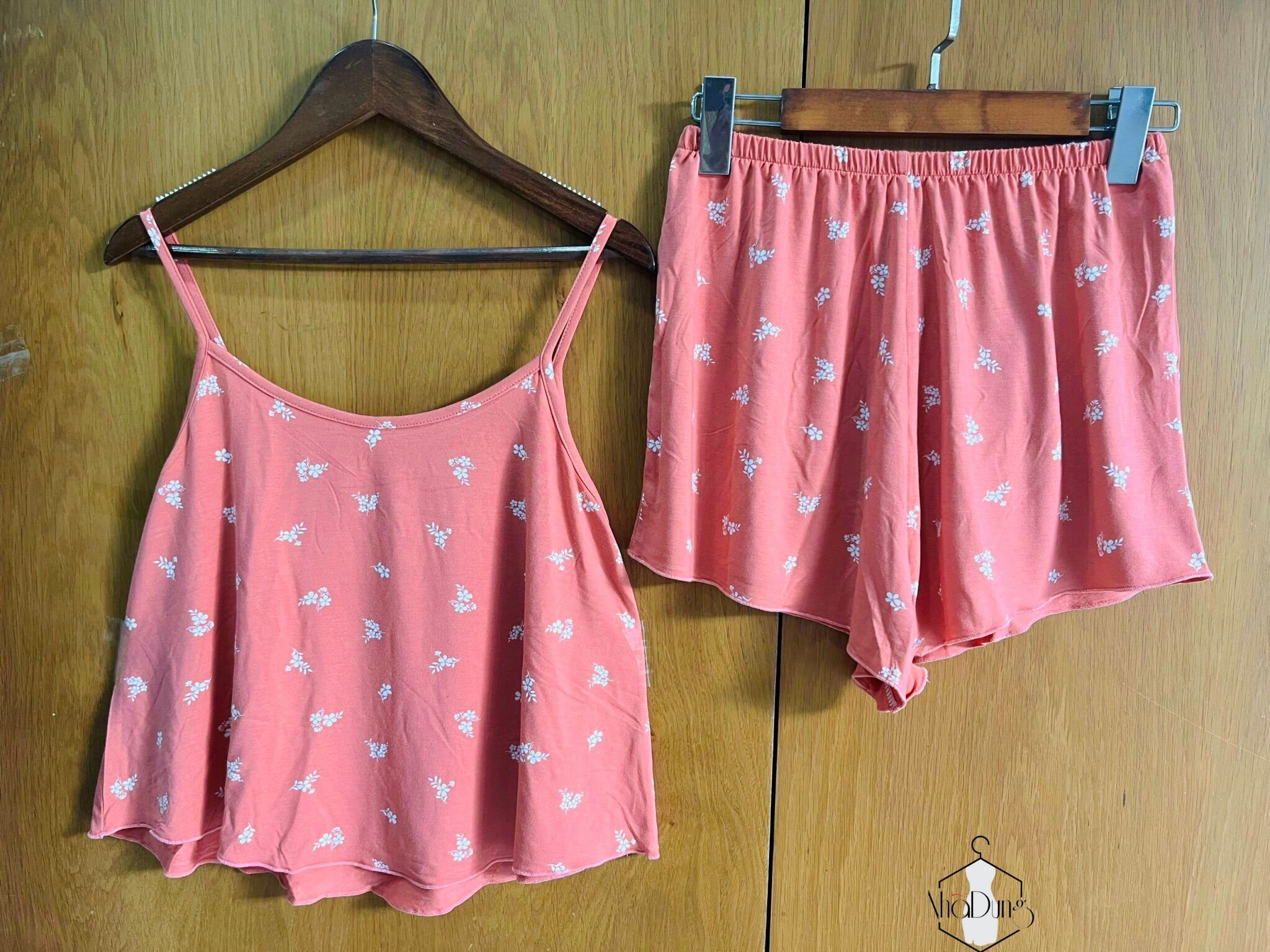 &lt;A45&gt; Đồ bộ thun lạnh hai dây họa tiết xinh xắn vải mềm, mát kiểu dáng sexy Nhã Dung Store
