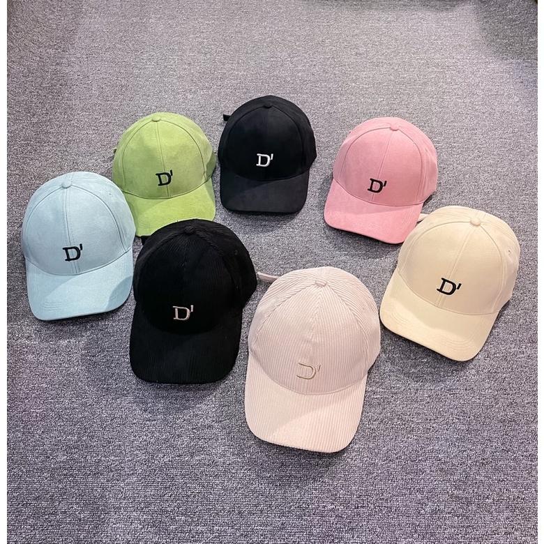 Mũ Lưỡi Trai Nón Kết Nhung Kaki Cao Cấp Thêu Chữ D 411 Phong Cách Ulzzang Form Unisex Nam Nữ