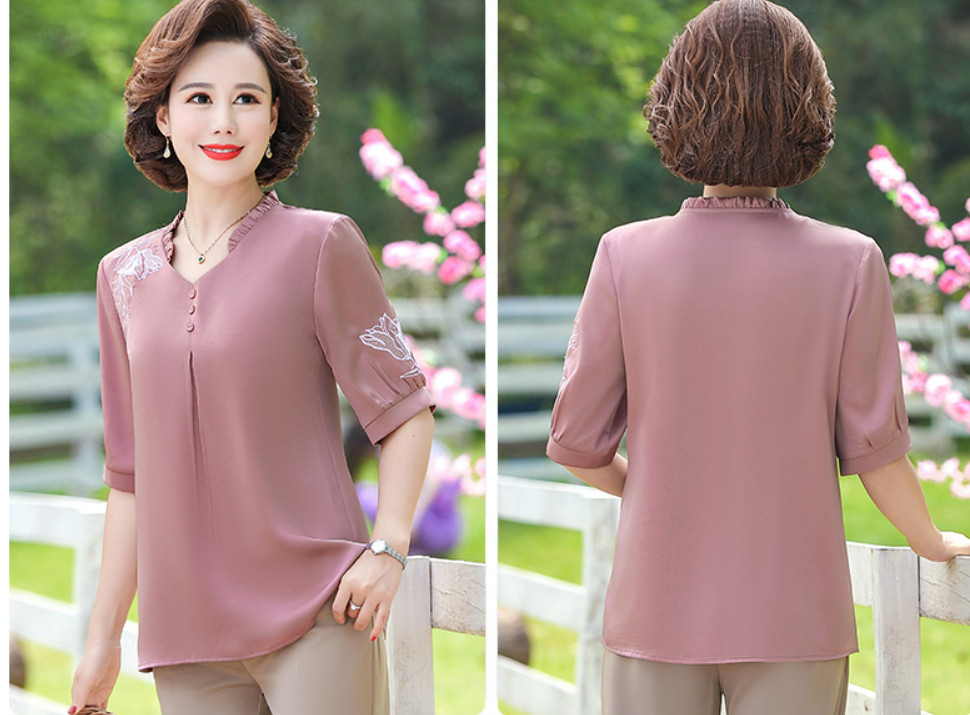 Áo Kiểu Nữ Trung Niên Lịch Sự SM64 - Hàng Quảng Châu Cao Cấp