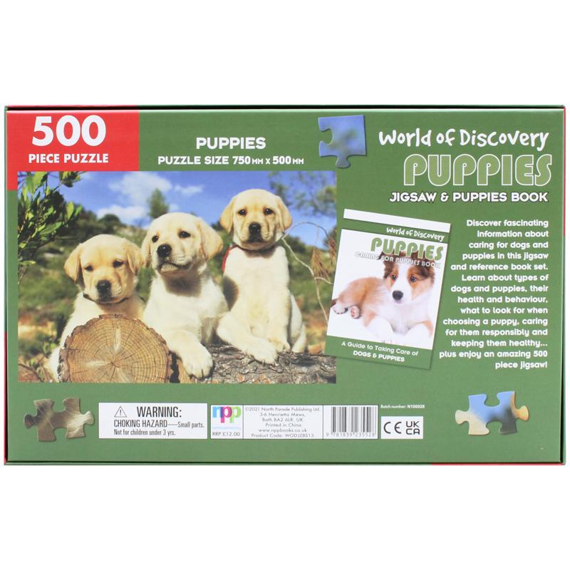 5000 Piece Puzzle &amp; Caring For Puppies Book: Puppies