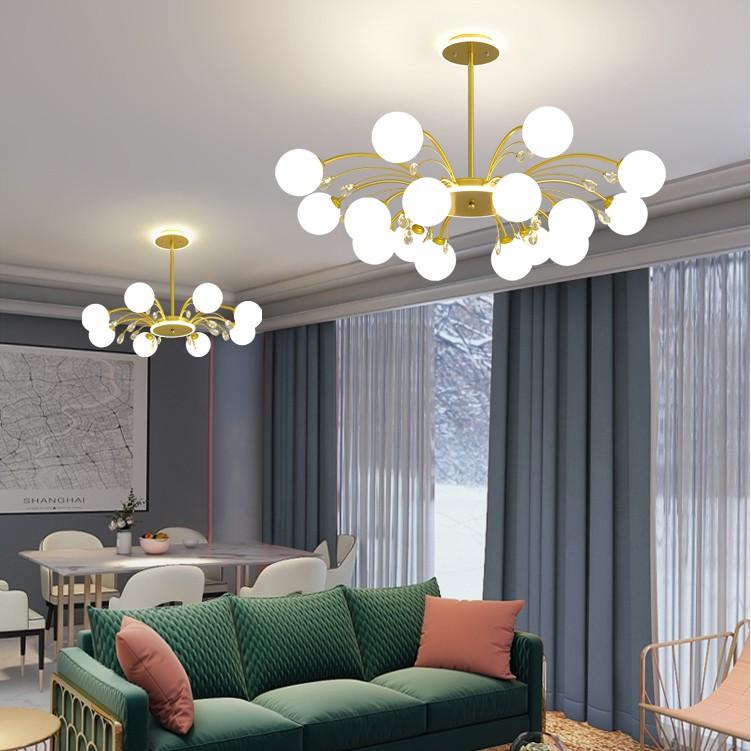 Đèn chùm MITFOR hiện đại loại 8 bóng trang trí nội thất sang trọng - kèm bóng LED chuyên dụng.