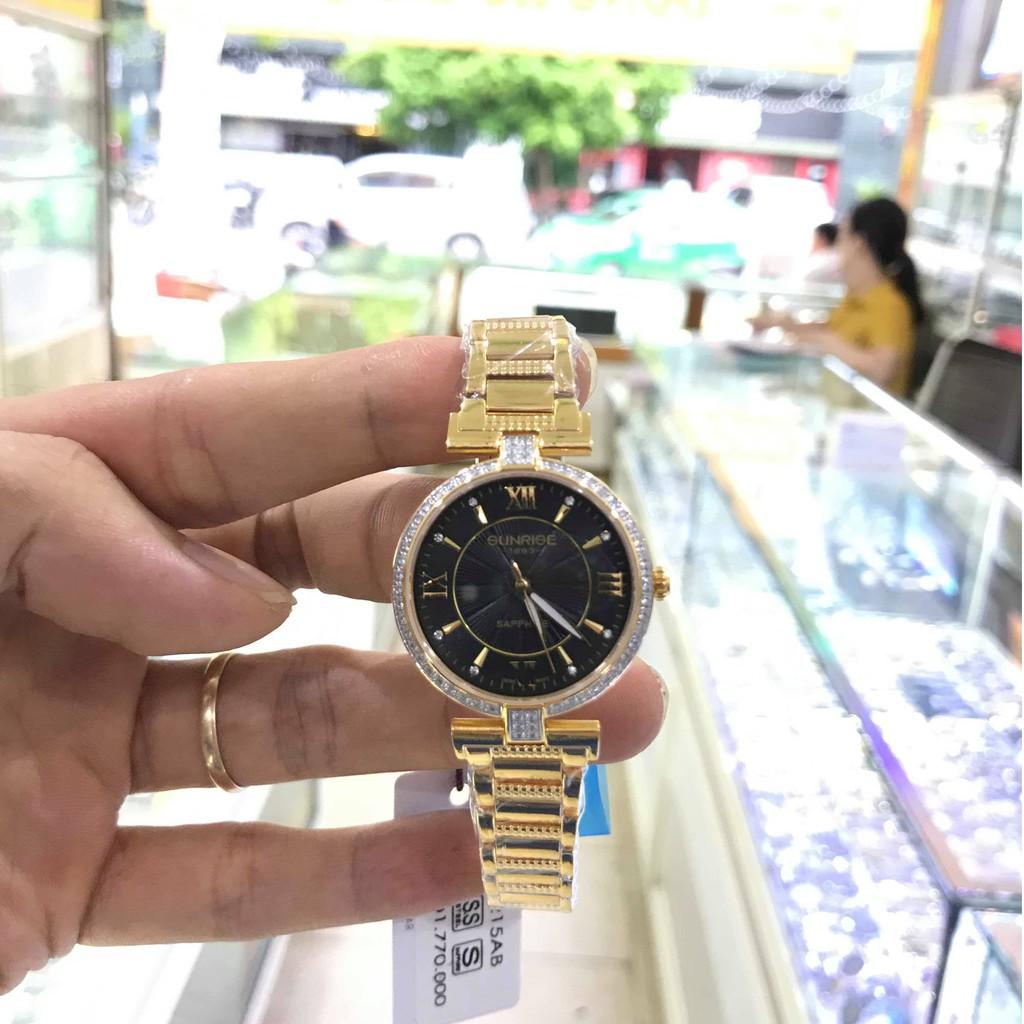 Đồng hồ nữ SUNRISE 2215AB full hộp chính hãng, kính Sapphire chống xước chống nước t