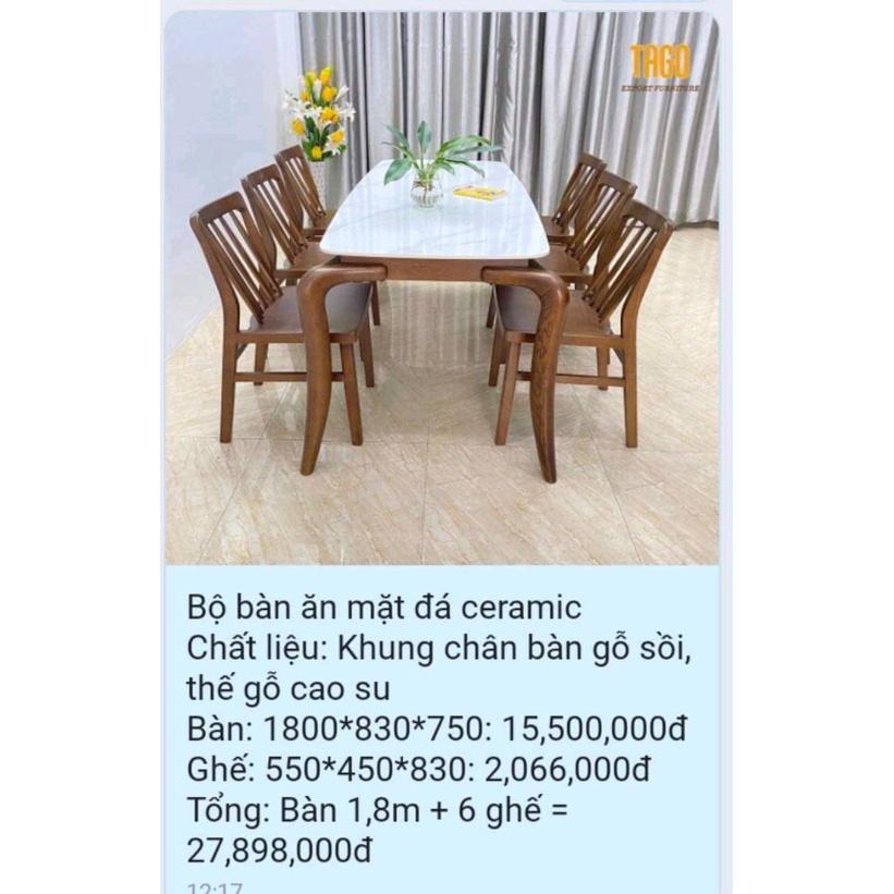 Bộ bàn Xuân hè 6 ghế - XH6C18N