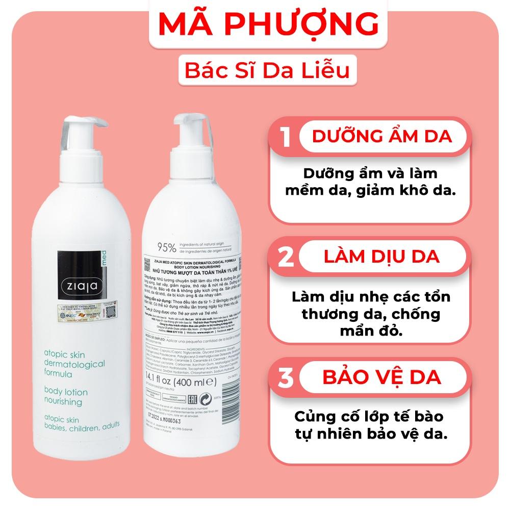Nhũ Tương Dưỡng Ẩm Dịu Nhẹ Da Toàn Thân ZIAJA MED ATOPY AZS.