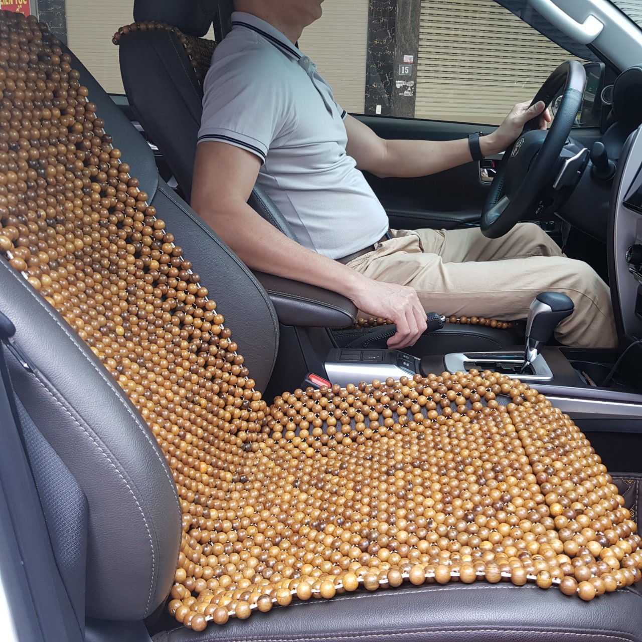 Đệm lót ghế ô tô hạt gỗ Bách Xanh 100% tự nhiên tựa lưng massage trên ô tô - Dạng Cài Đàn - Kích thước: 1,20x 0,48m - Trọng lượng: 3Kg - Mã: BX-D