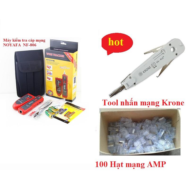 Máy test mạng Noyafa 806R + Tặng Dao nhấn mạng Krrone và Hộp 100 RJ45