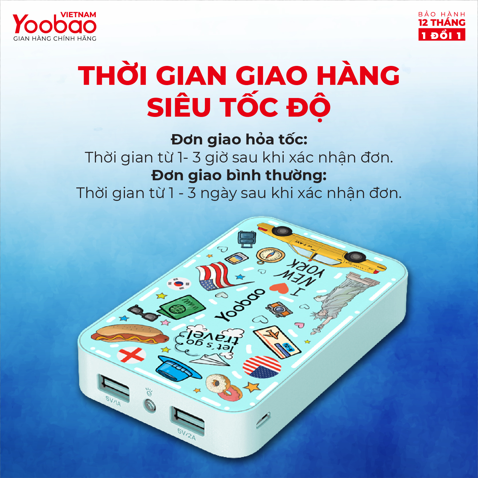 Sạc dự phòng 10000mAh Yoobao M5C Phiên bản I LOVE NEW YORK - Hàng chính hãng