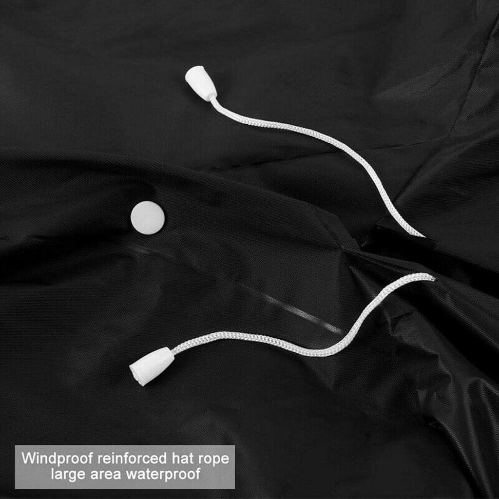 Women Men Fashion Solid Black Rain Poncho Long Sleeve Hooded Raincoat Jacket