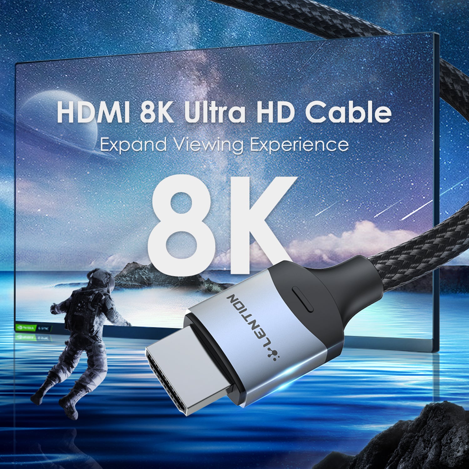 Cáp HDMI to HDMI 8K60Hz LENTION HH21-M1.5 (dòng cao cấp) Hàng Chính Hãng