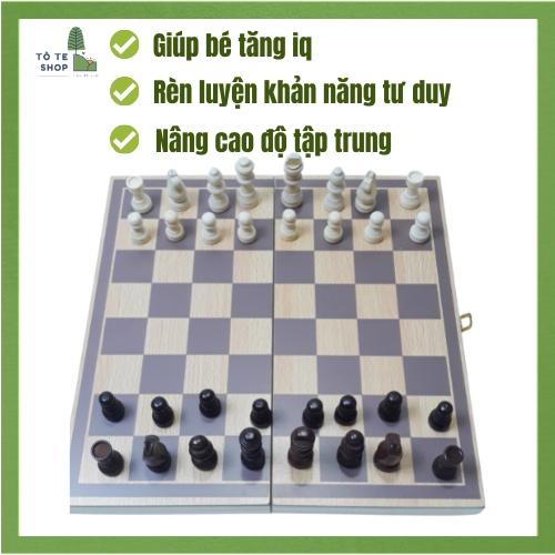 Bộ cờ vua bằng gỗ gọn nhẹ cho bé, kích thước 29x28cm, cờ vua gỗ bền đẹp