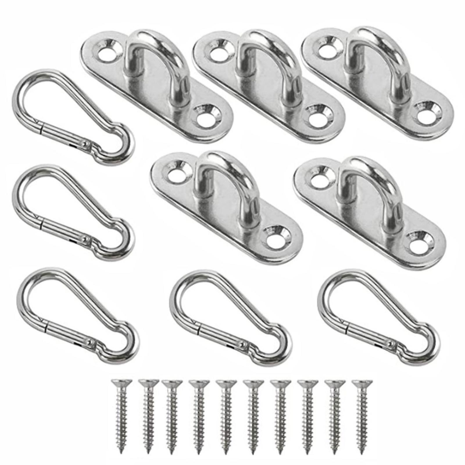 Pad Eye Plate Hanging Hardware Fitting Set Solid Swing Hook Heavy Duty Metal Staple Hooks for Camping Home Use Shade Sail Yoga Training