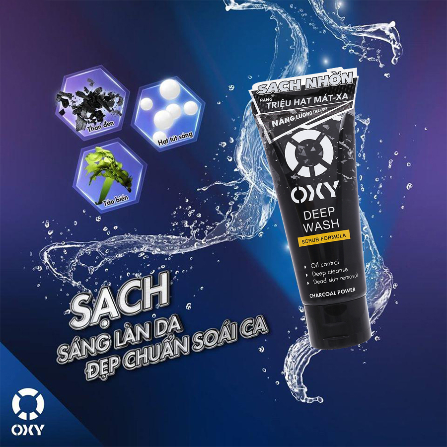 Kem Rửa Mặt Có Hạt OXY DEEP WASH