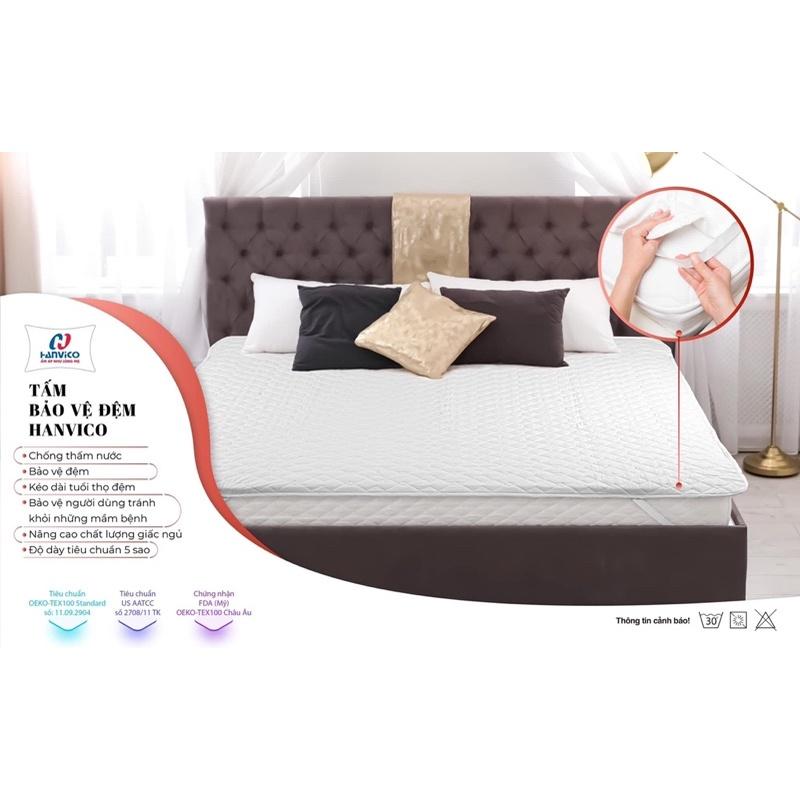 Bảo vệ đệm - nệm chống thấm HANVICO cotton cao cấp dày 7mm tiêu chuẩn khách sạn
