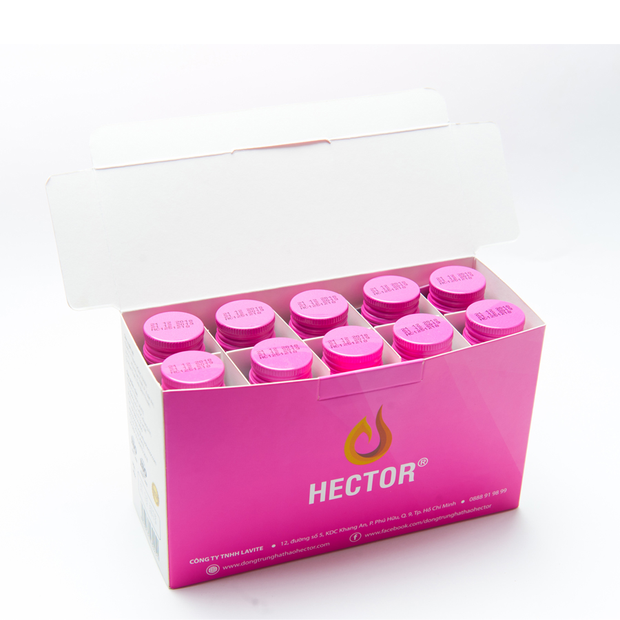Hộp 10 chai nước Thực phẩm chức năng đông trùng hạ thảo Hector collagen 