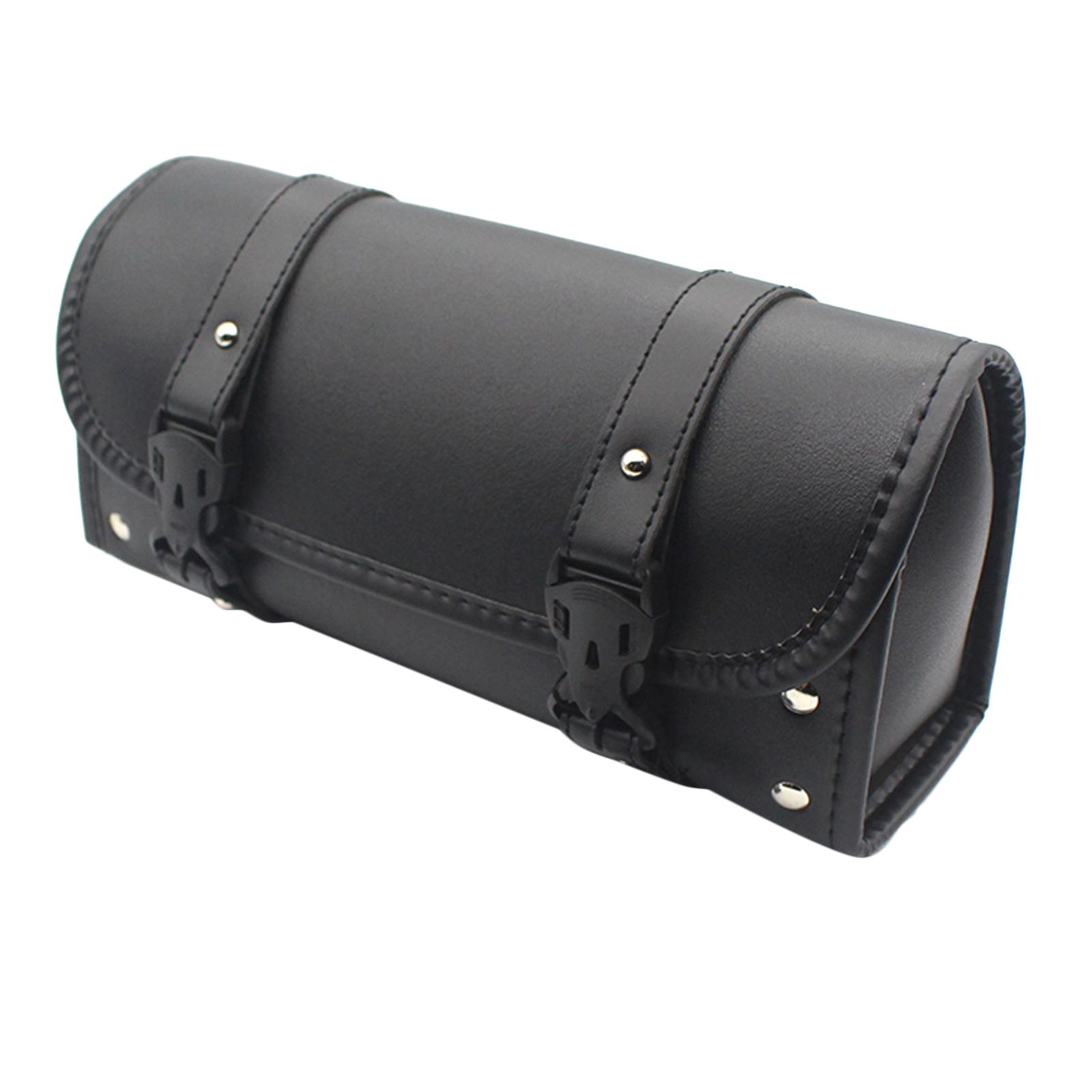 PU Leather Motorcycle/Motorbike Saddle Bag Tool Roll Storage Pouch