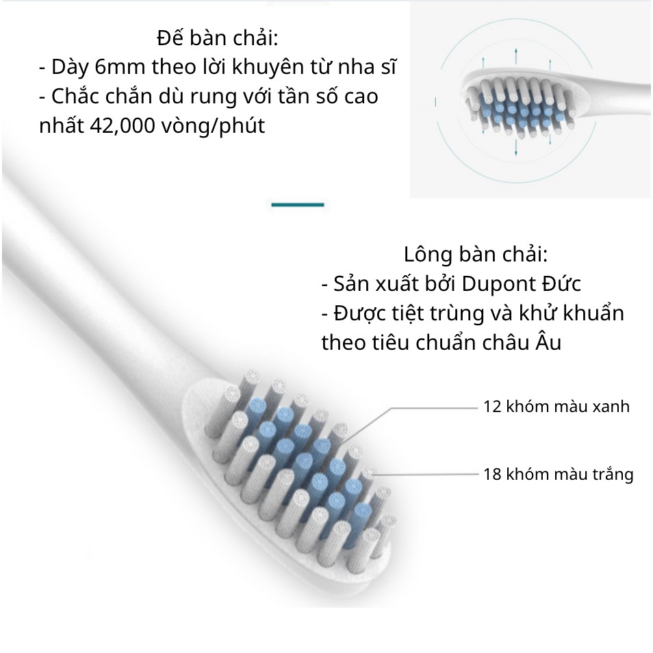 Bàn Chải Điện Tự Động Bàn Chải Đánh Răng Điện TEKKIN SONIC X3 - Hàng chính hãng
