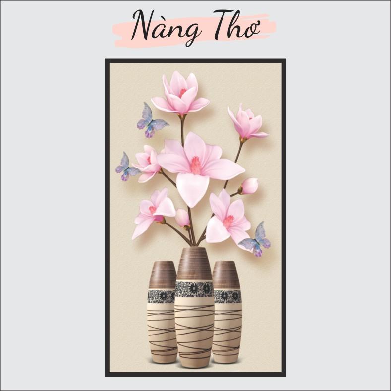 Decal dán tường 3d bình hoa siêu đẹp 100_40 x 70cm_DECAL VIP