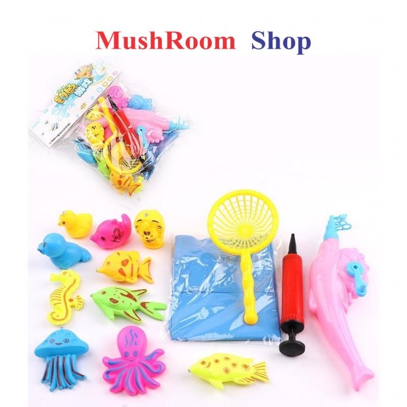 Đồ Chơi Câu Cá Cho Bé 2 Cần Kèm Phao và Ống Bơm Vui Nhộn