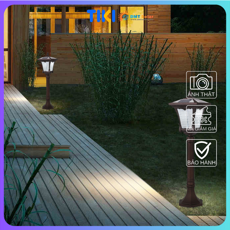 Đèn trụ sân vườn cổ điển năng lượng mặt trời TS21D cao 75cm [3 màu ánh sáng]