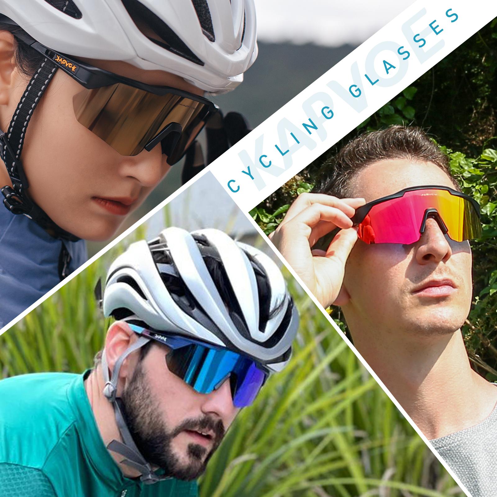 Kapvoe Kính Đi Xe Đạp Phân Cực MTB Kính Nữ Ngoài Trời Photochromic Xe Đạp Kính Mát Thể Thao Người UV400 Đi Xe Đạp Kính Mắt Color: 08 Lenses Color: 4LENS